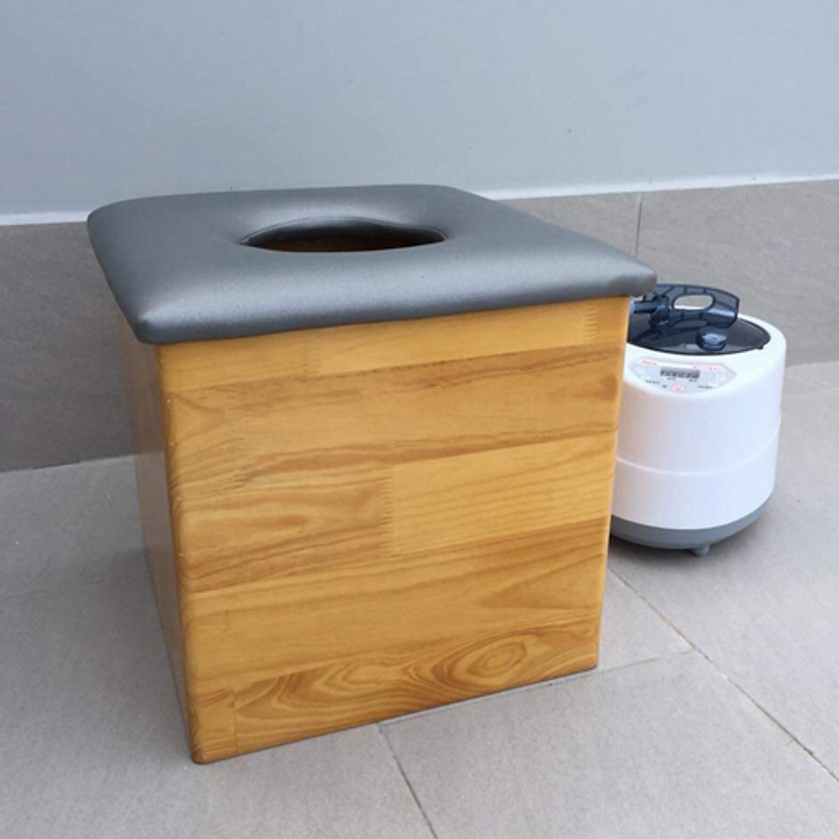 Thùng gỗ xông phụ khoa hình vuông Thùng gỗ xông phụ khoa hình vuông